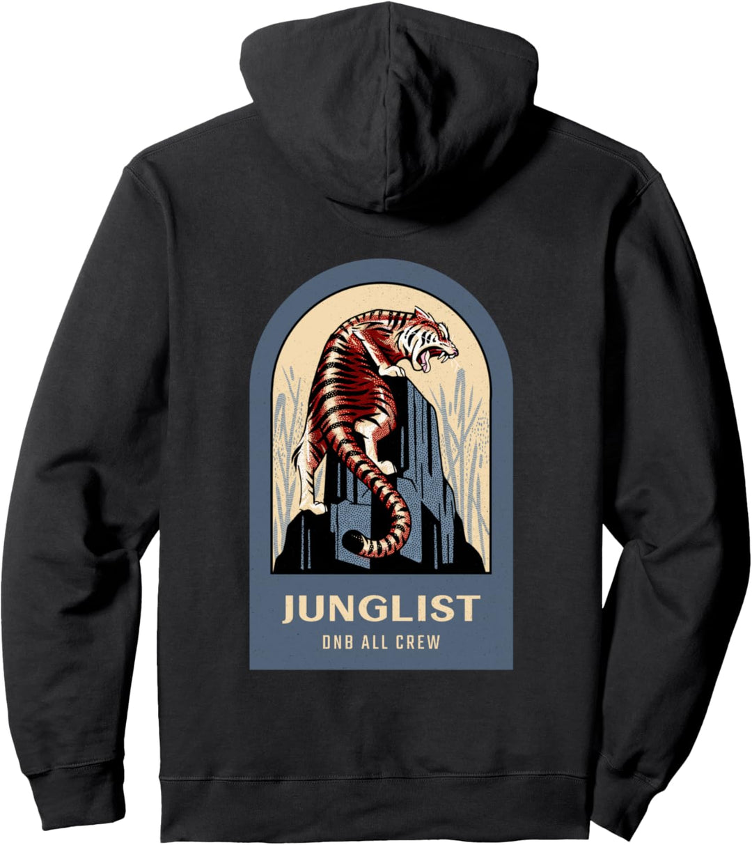 Junglist 174 BPM DnB Music Liquid EDM Drum And Bass Tiger Pullover Hoodie