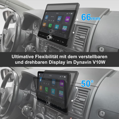 DYNAVIN Android Autoradio Navi für VW T5 T6 Caddy Tiguan Sharan Skoda, 10,1 Zoll Radio mit Wireless