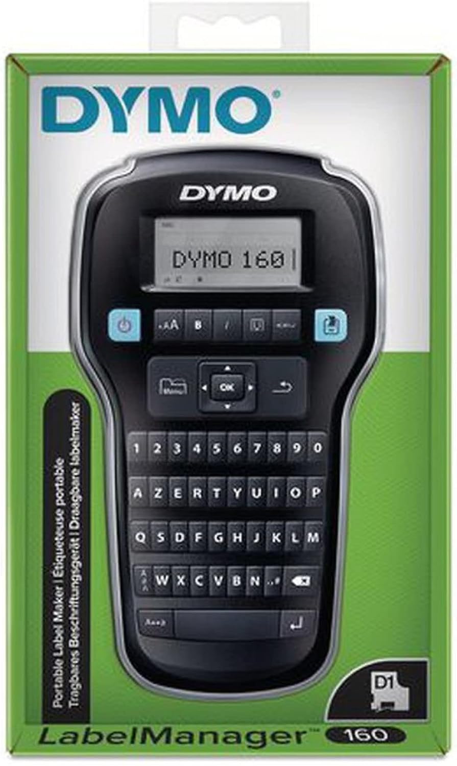 Dymo S0946350 160 Etikettendrucker Azerty Tastatur, Schwarz/Silber