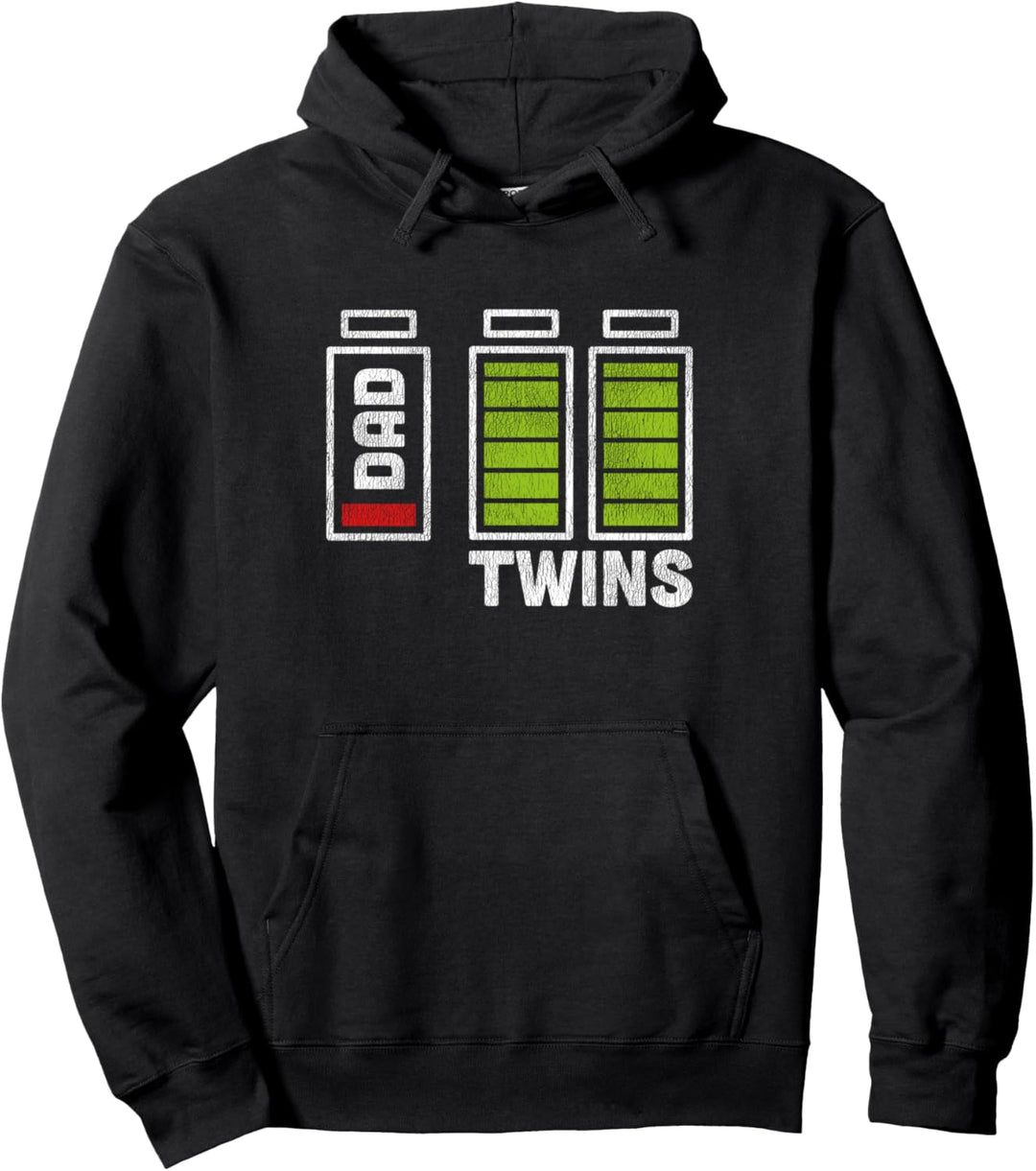 Zwillinge Vater Dad und Twins als Batterie Aufladen Geschenk Pullover Hoodie