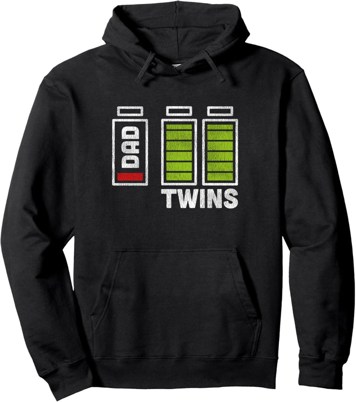 Zwillinge Vater Dad und Twins als Batterie Aufladen Geschenk Pullover Hoodie