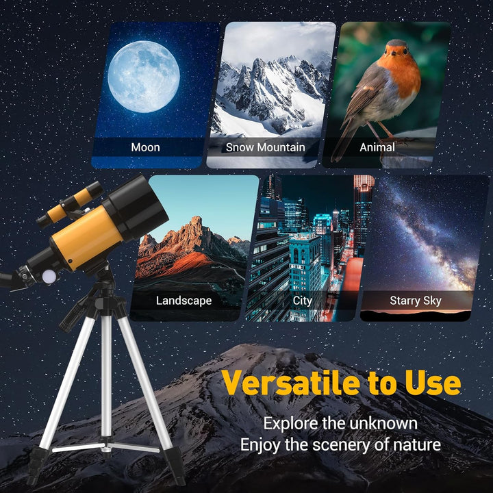 Teleskop Astronomie, 70/400mm Teleskop für Kinder & Einsteiger & Erwachsene, Teleskop Astronomisches