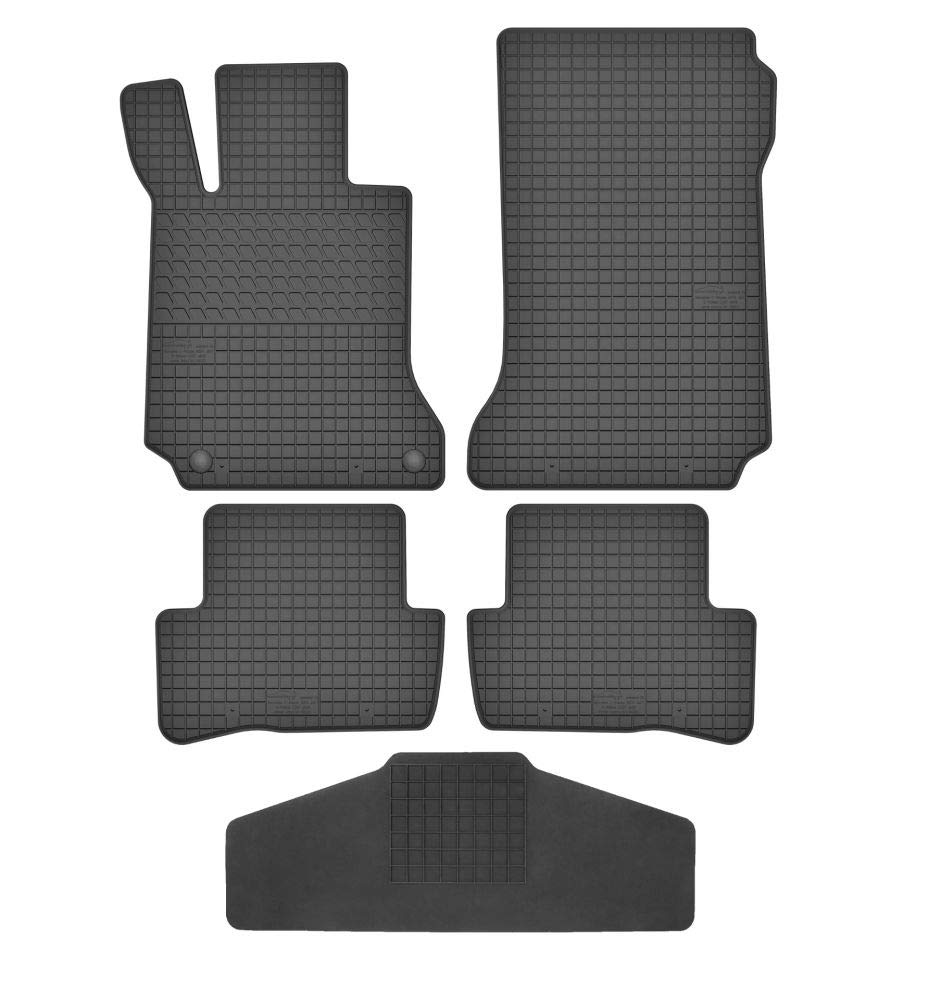 Fussmatten Vorne, Hinten + Tunnel Matte 5er Set für Mercedes Benz C-Klasse W204 2007-2015 Gummi Gumm