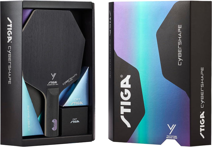Stiga Tischtennisholz Cybershape Carbon mit CWT Custom Weight Technology Gerade, Gerade