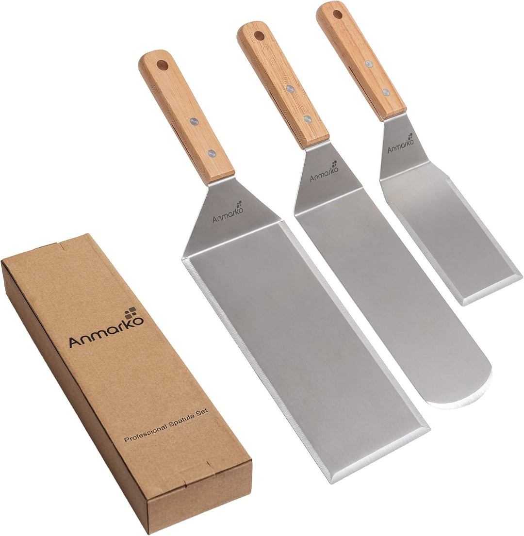 Professionelles Pfannenwender-Set – Edelstahl-Pfannkuchenwender und Grillschaber, 10,2 x 20,3 cm, üb
