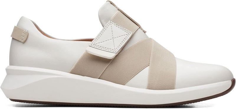 Clarks Damen Un Rio Strap Sneaker 37 EU White Leather, 37 EU White Leather