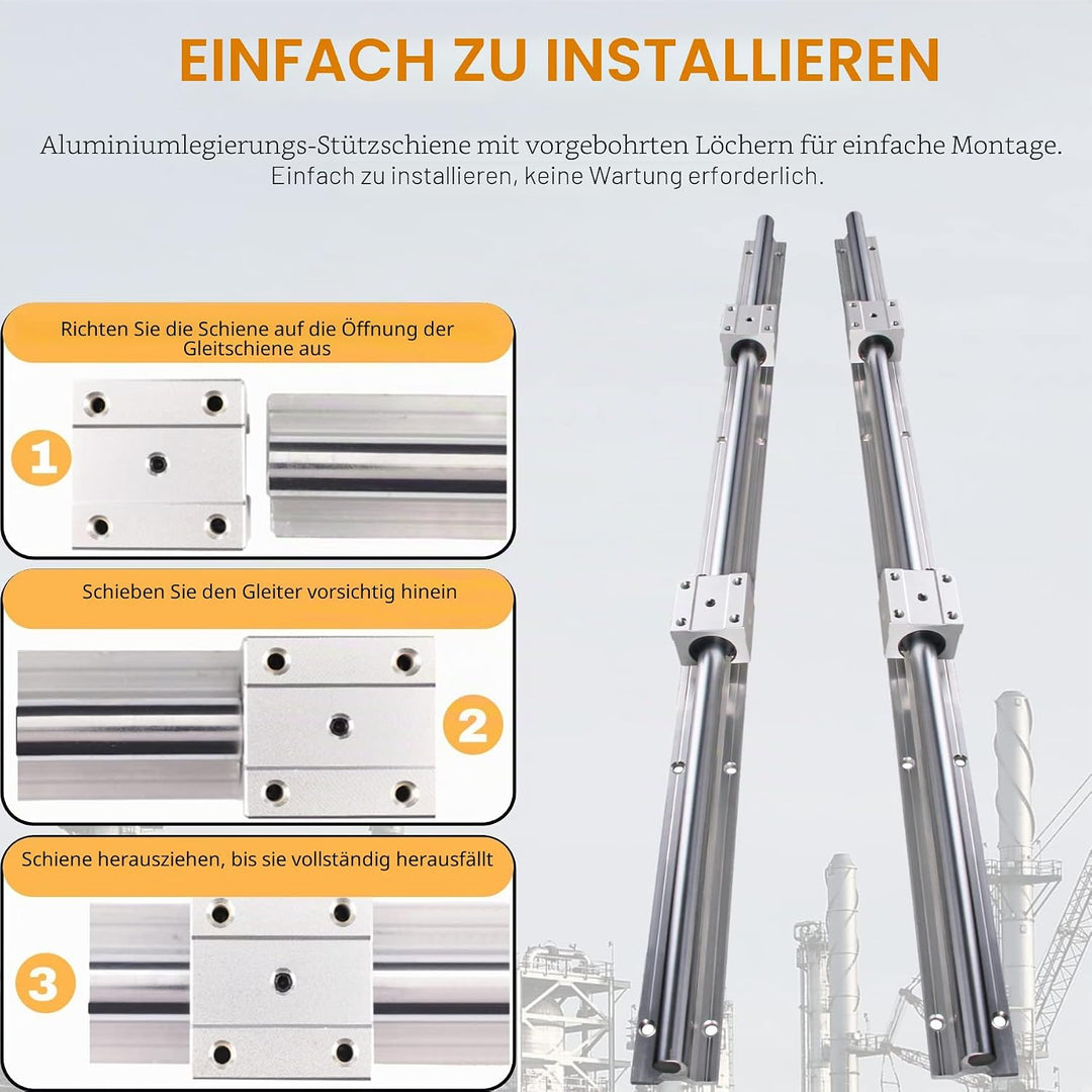 CNCYEAH 2 stücke Linearführung SBR12-1000mm Linearführungsschiene Linear Rail + 4 Stücke SBR12UU lag