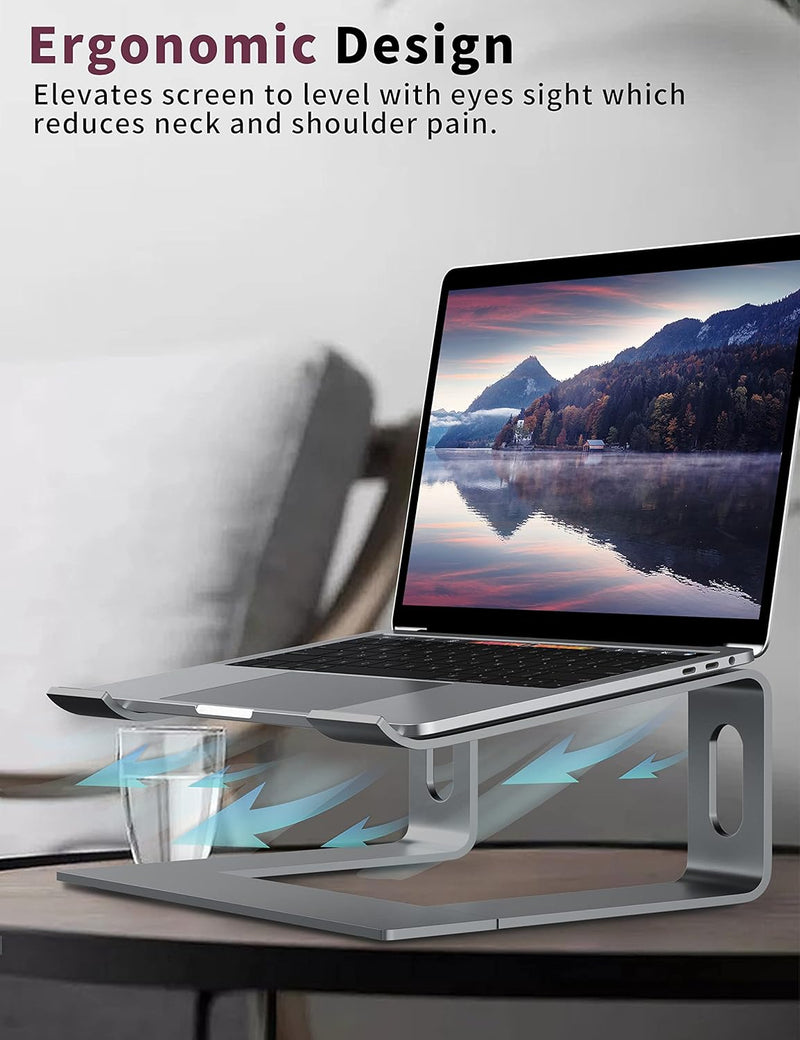 ALASHI Laptop-Ständer für Schreibtisch, Aluminium-Computer-Erhöhung, ergonomischer Notebook-Halter,