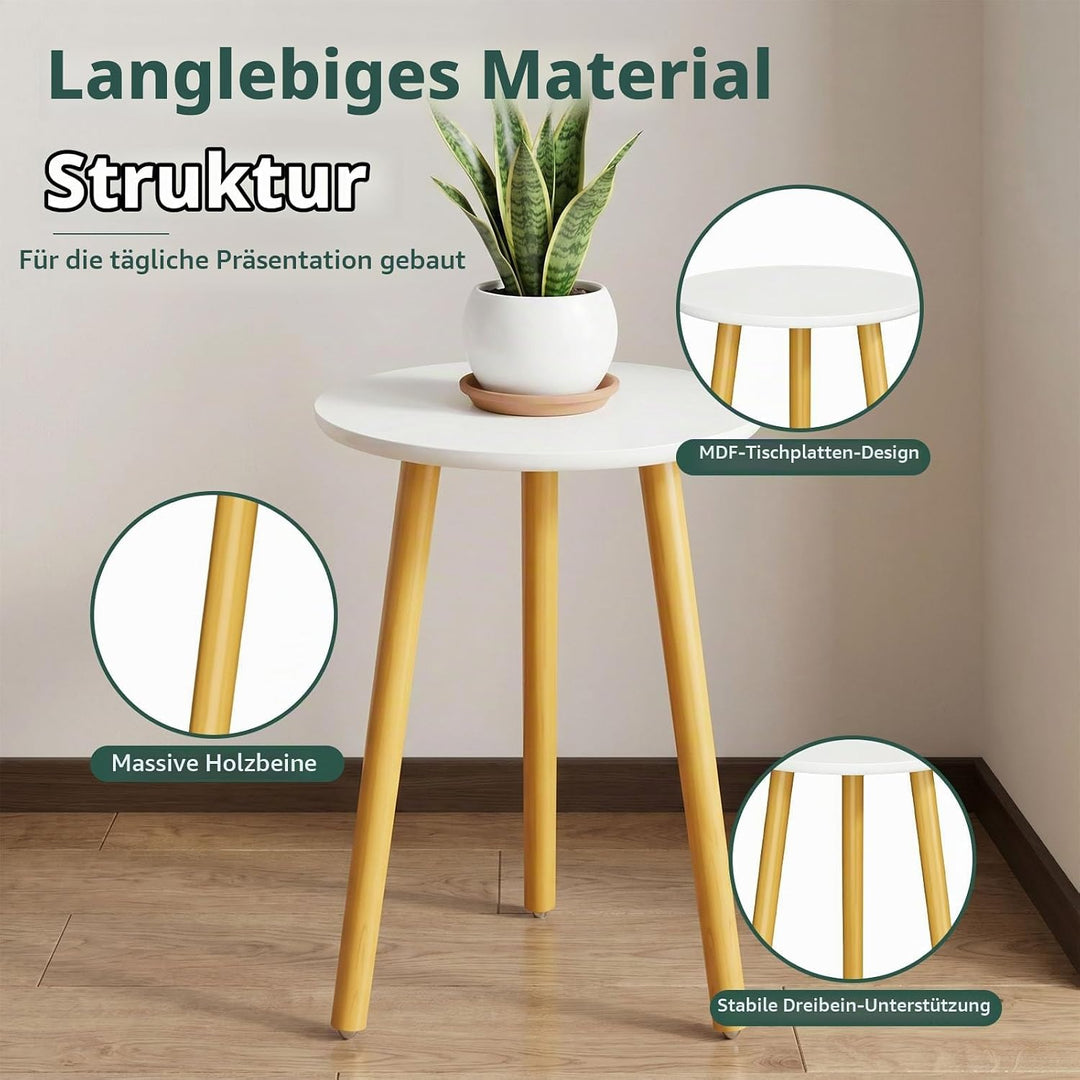Pflanzenständer Hoch 42 cm, für Wohnzimmer, Balkon und Garten Deko, Moderner Pflanzenständer aus Hol