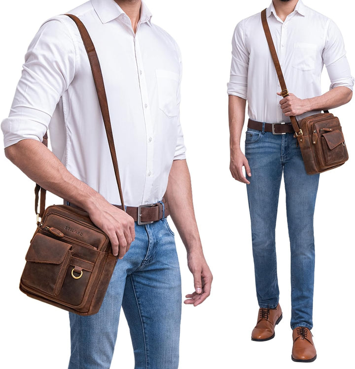 STILORD Ryan Crossbody Tasche Herren Leder Kleine Herrentasche zum Umhängen Vintage Ledertasche 9,7