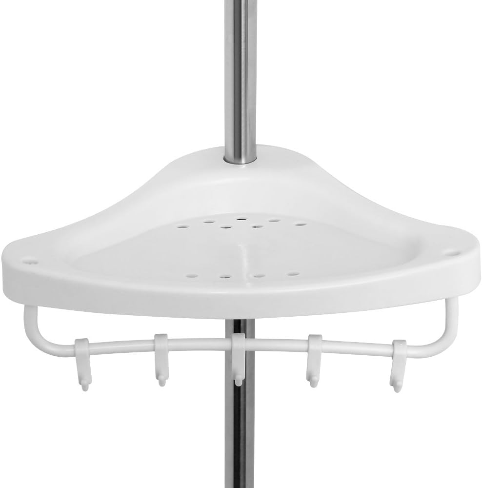 Deuba® Teleskop Duschablage ohne Bohren 4 Ablagen 92-306 cm höhenverstellbar Edelstahl Silber Duschr