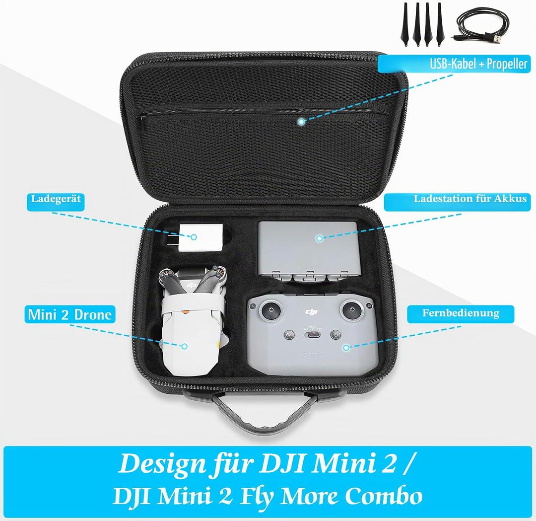 ProCase Eva Tragetasche für DJI Mini 4K / DJI 2/2 SE/Mini 2 Fly More Combo Drohne und Zubehör Schutz