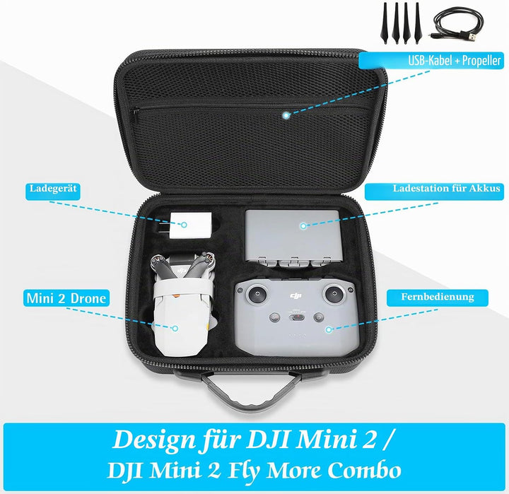 ProCase Eva Tragetasche für DJI Mini 4K / DJI 2/2 SE/Mini 2 Fly More Combo Drohne und Zubehör Schutz