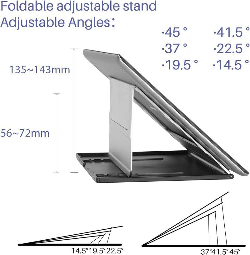 HUION Tragbarer Schreibtischständer Faltbarer Ständer Verstellbarer Multi-Winkel-Desktop-Halter Univ