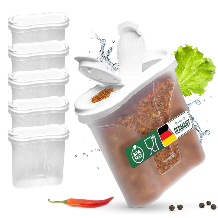 Novaliv Salzstreuer 6er SET Salz Vorratsdose zum Streuen 300 ml Masse (LxBxH): 11 x 5 x 11 cm Dosen