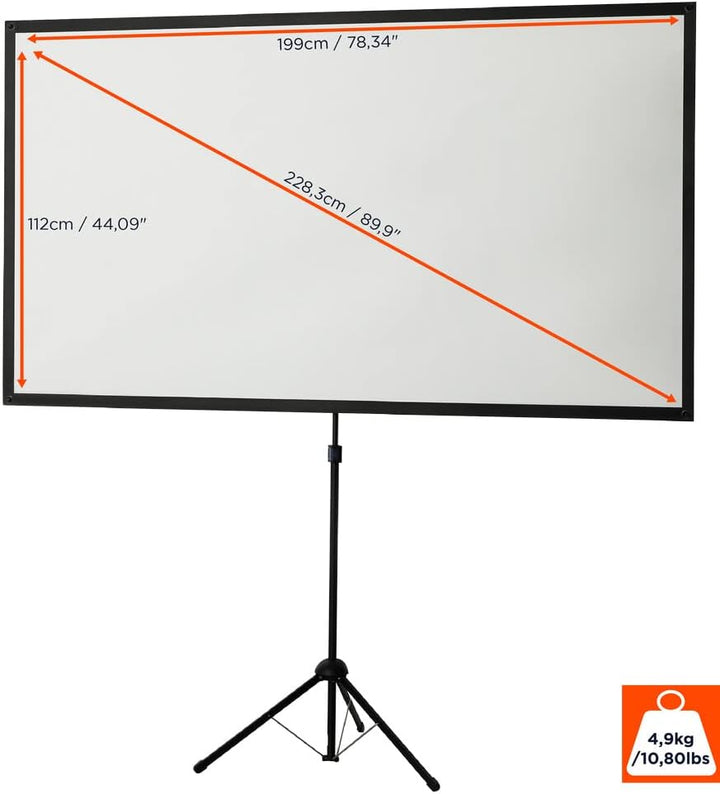 celexon tragbare, leichte und Mobile Beamer-Stativ- Leinwand mit höhenverstellbarerer Teleskopstange