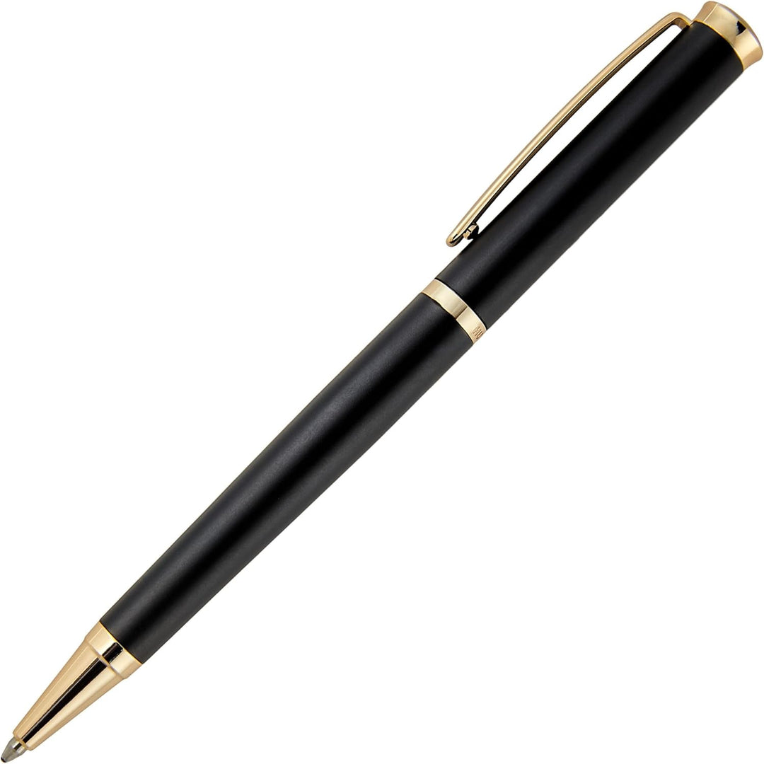 Hugo Boss Sophisticated Kugelschreiber aus Messing in der Farbe Schwarz Matt, Länge: 13,6cm, Minenfa