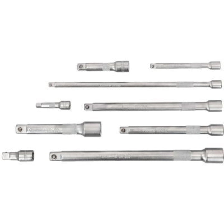 KS Tools 1/4"+3/8"+1/2" Verlängerungs-Satz, 9-TLG, Edelstahl Kunststoff Gummi Metall Legierung und K