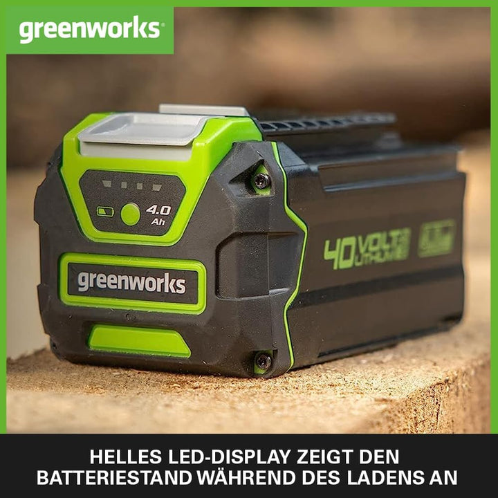 Greenworks 40V Akku - Greenworks 4Ah leistungsstarker Lithium-Ionen Akku für alle Greenworks 40V Gar