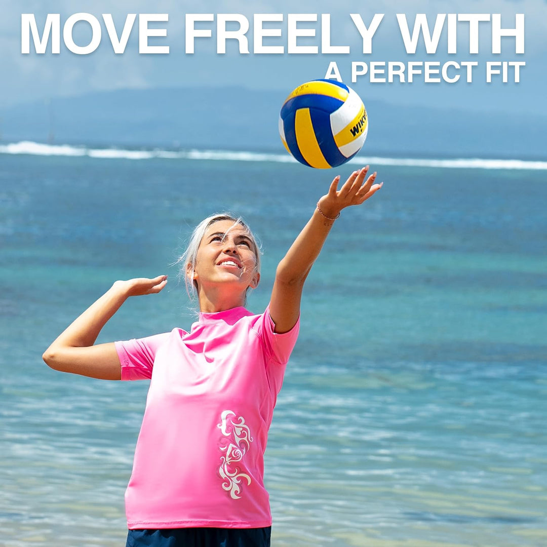 Kanu Surf Breeze Damen Rashguard & Workout Top mit LSF 50+, kurzärmelig S Breeze Pink, S Breeze Pink