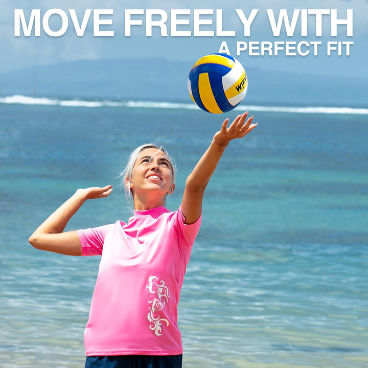 Kanu Surf Breeze Damen Rashguard & Workout Top mit LSF 50+, kurzärmelig S Breeze Pink, S Breeze Pink
