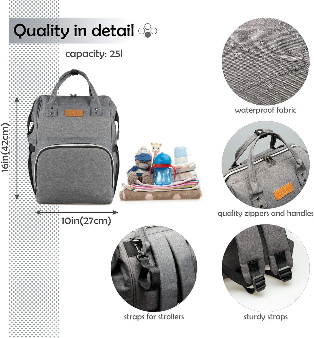 Baby Wickelrucksack, Babytasche für Reise, Wickeltasche Grosse Kapazität, Multifach Reise Rucksack W