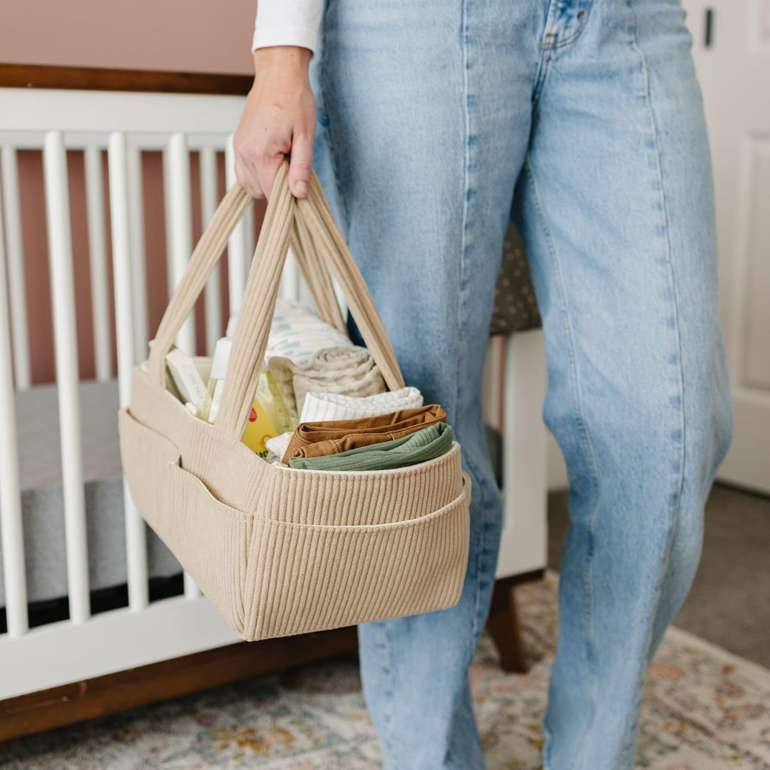 PUTSKA Baby Diaper Caddy Organizer for Changing Table – Stylish Nursery Storage Basket, Newborn Esse
