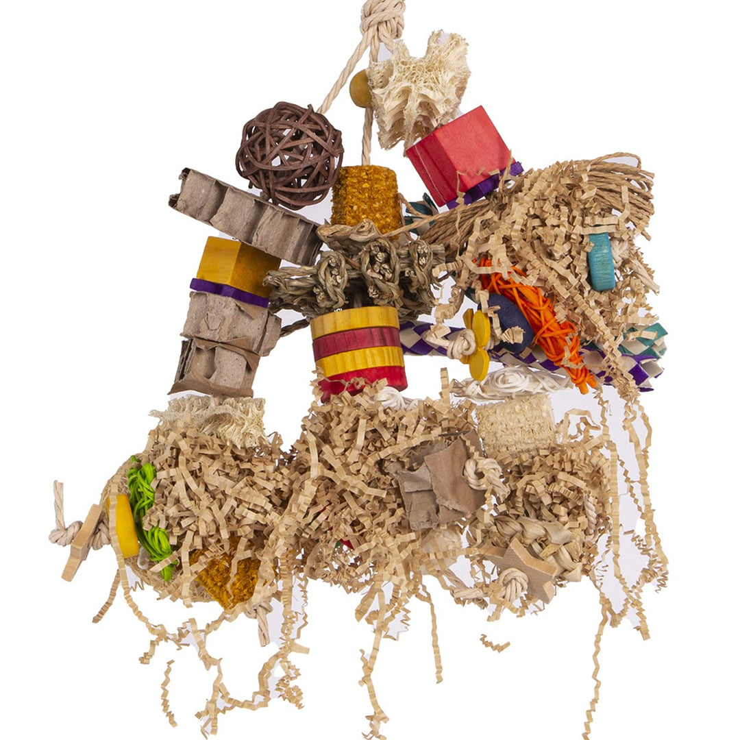 HappyBird | Shred Clutter | Happy Nature Schredderspielzeug - Sittich, kleine Papageien, Knabberspie