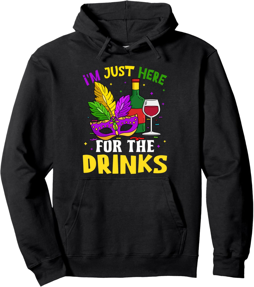 Mardi Gras Getränke Karneval Maske Festlich Pullover Hoodie