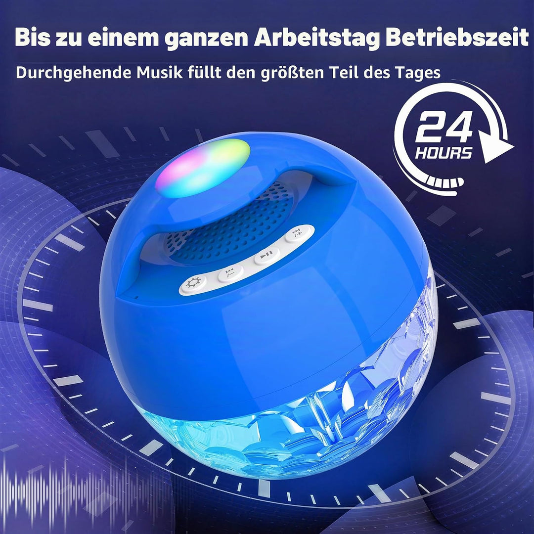 KingSom 2026 Pool Lautsprecher mit Oberlichter,Bluetooth Pool Lautsprecher IP68 wasserdicht Pool Mus