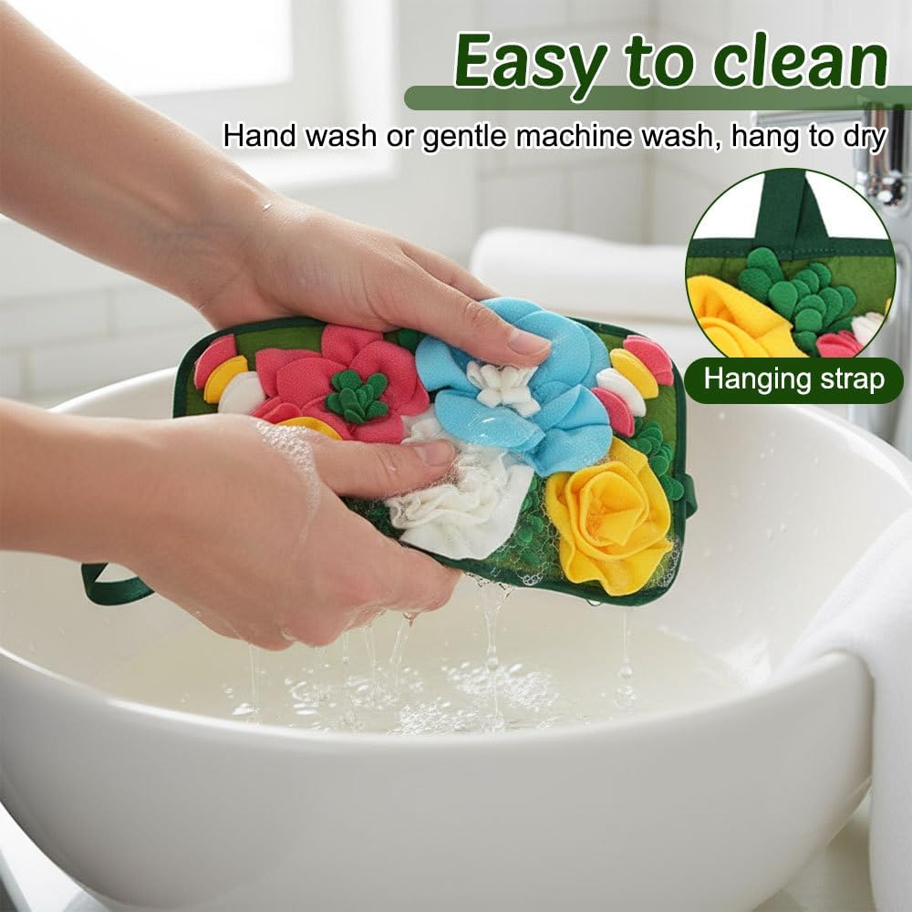 Futtermatte für Kaninchen, Hasen Schnüffelteppich, Schnüffelmatte Kleintiere mit Hängendem Seil für