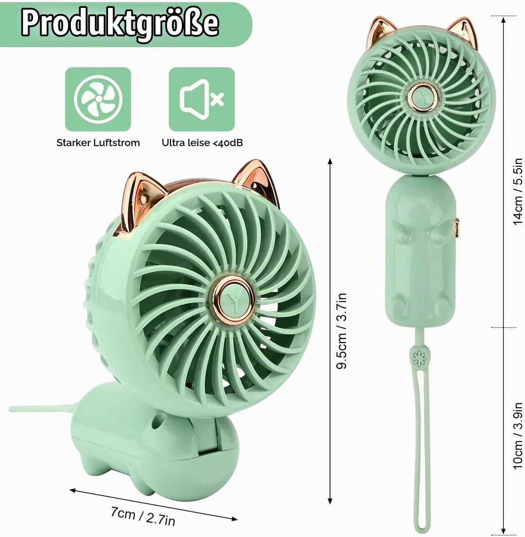 Gukasxi Tragbarer Handventilator Faltbarer Mini USB Ventilator mit Wiederaufladbarem Akku Klein 3-Ga