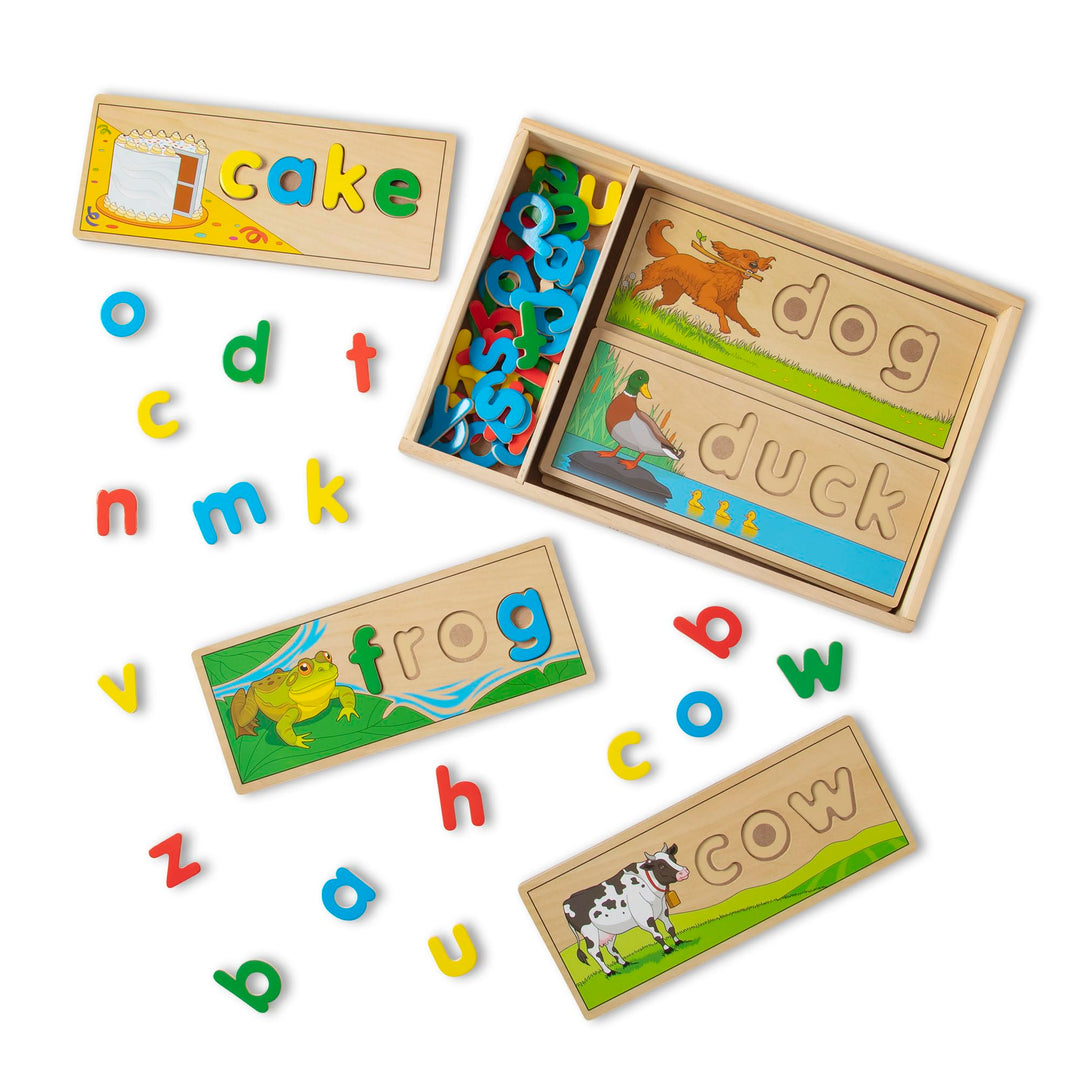 Melissa & Doug See & Spell , Spelling Game , Wooden Alphabet Letters and Words , Word Flash Cards ,