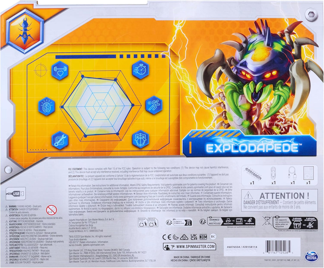 HEX Bots Explodapede Remote Control Robot Centipede Robot Toys with Light Up Eyes, Prank Toys for Ki