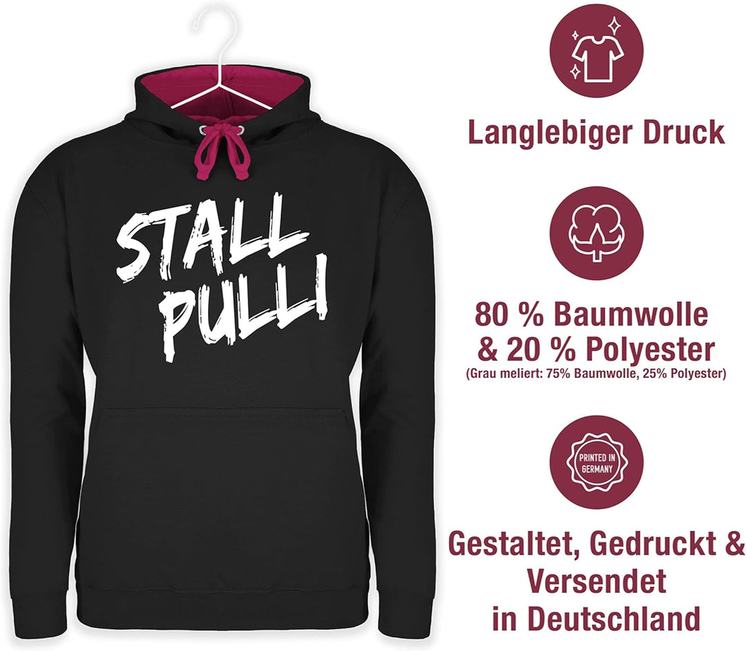 Shirtracer - Pullover Herren Frauen Hoodie Kontrast zweifarbig - Pferde - Damen - Stallpulli Distres