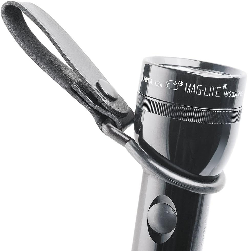 Mag-Lite ASXD036 Ledergürtelring für D-Cell Taschenlampe mit paktische Lederschlaufe und Druckknopf,