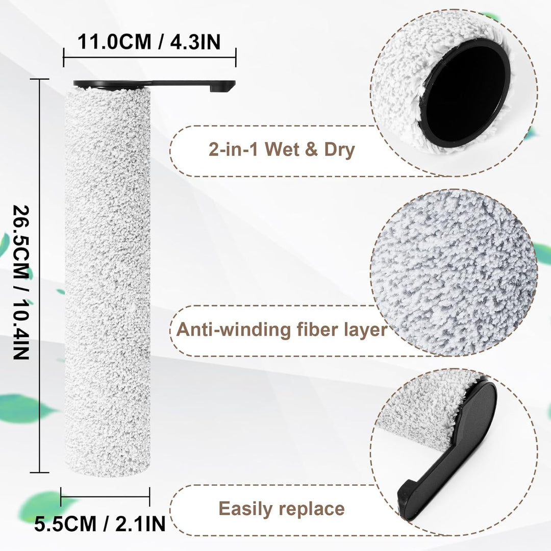 Bürstenrolle Filter Ersatzteile für Jonr ED12 Pro Max Akku Nass Trockensauger Zubehörset, 2 Bürstenr