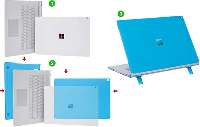 mCover Hartschalen für Microsoft Surface Book 2/3 (38,1 cm) 15 Zoll (Schwarz) 15" Microsoft surface