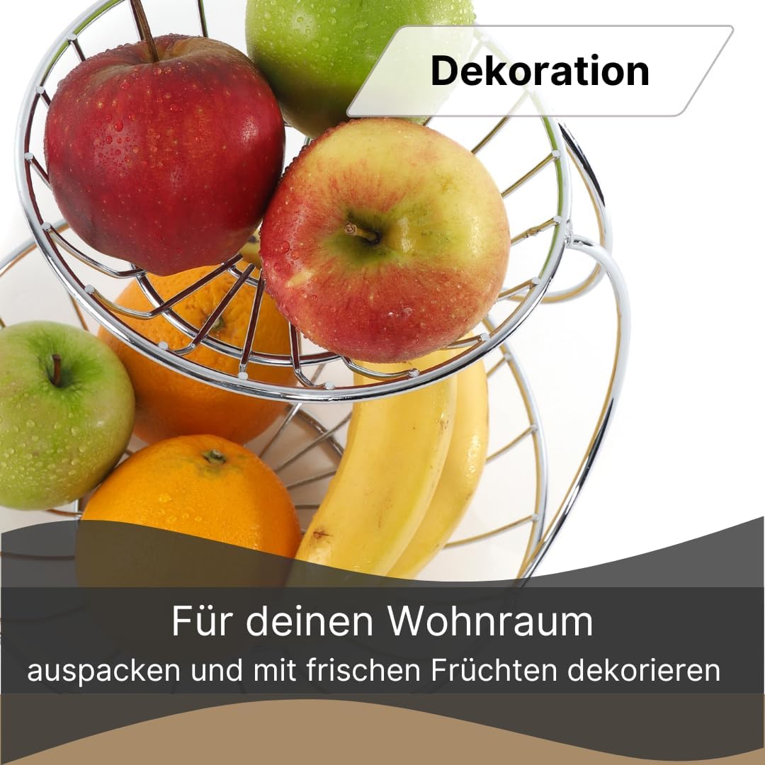 DESIGN DELIGHTS OBST ETAGERE STAGE | 24 cm, Eisen, zweistöckig | Metall Obstständer, Früchteschale,