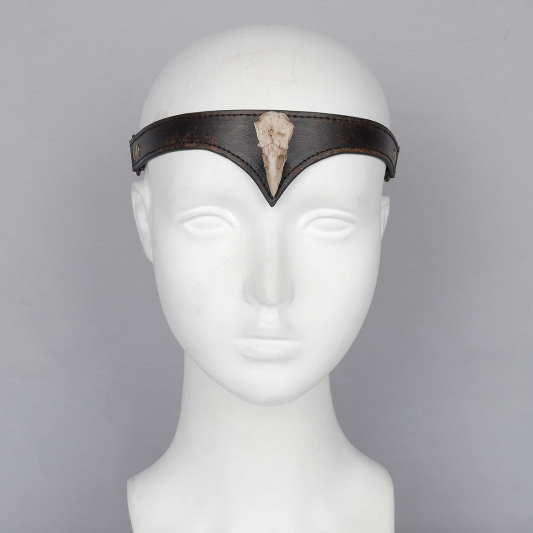 keland Wikinger Leder Stirnband Raben Totenkopf Stirnband Kopfschmuck Damen Herren Mittelalter Acces