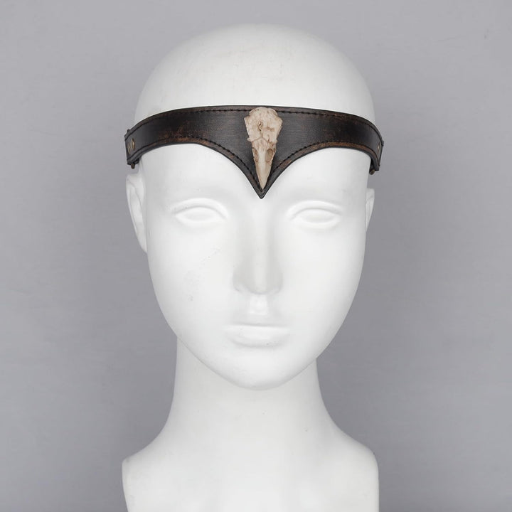 keland Wikinger Leder Stirnband Raben Totenkopf Stirnband Kopfschmuck Damen Herren Mittelalter Acces