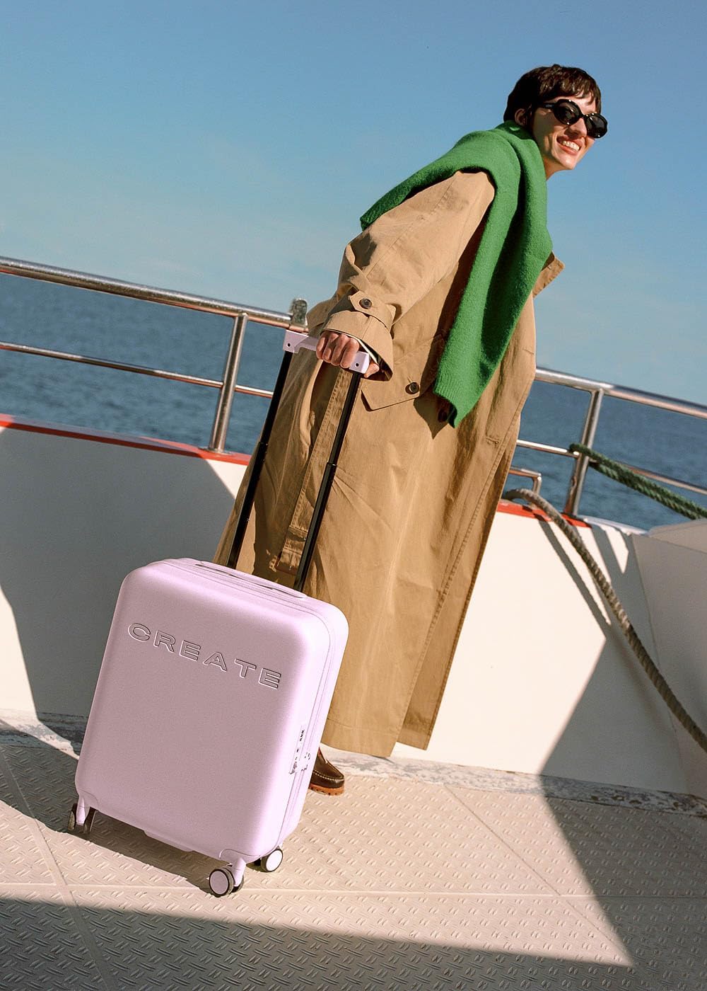 CREATE / Luggage Studio/Faltbarer Polykarbonat-Hartschalenkoffer Violett / 39x23x54cm / TSA-Vorhänge