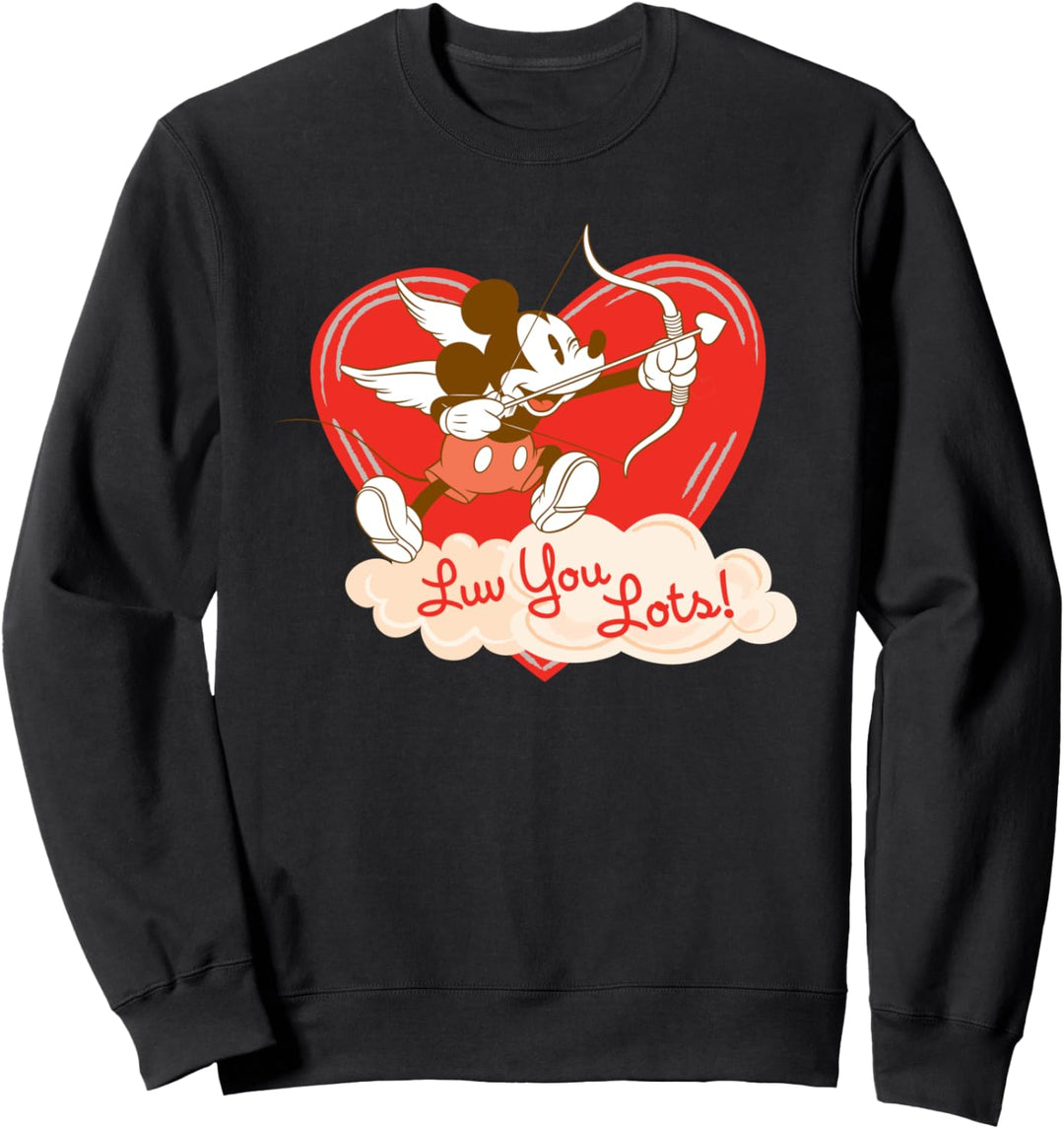 Disney Mickey Mouse Vintage Valentine's Day Luv You Lots! Sweatshirt