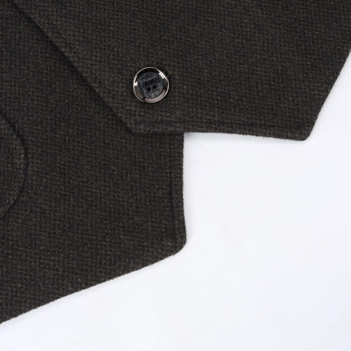 Allthemen Herren Weste Revers Tweed Wolle Anzugweste Formale Regular Fit Herrenweste Retro Business