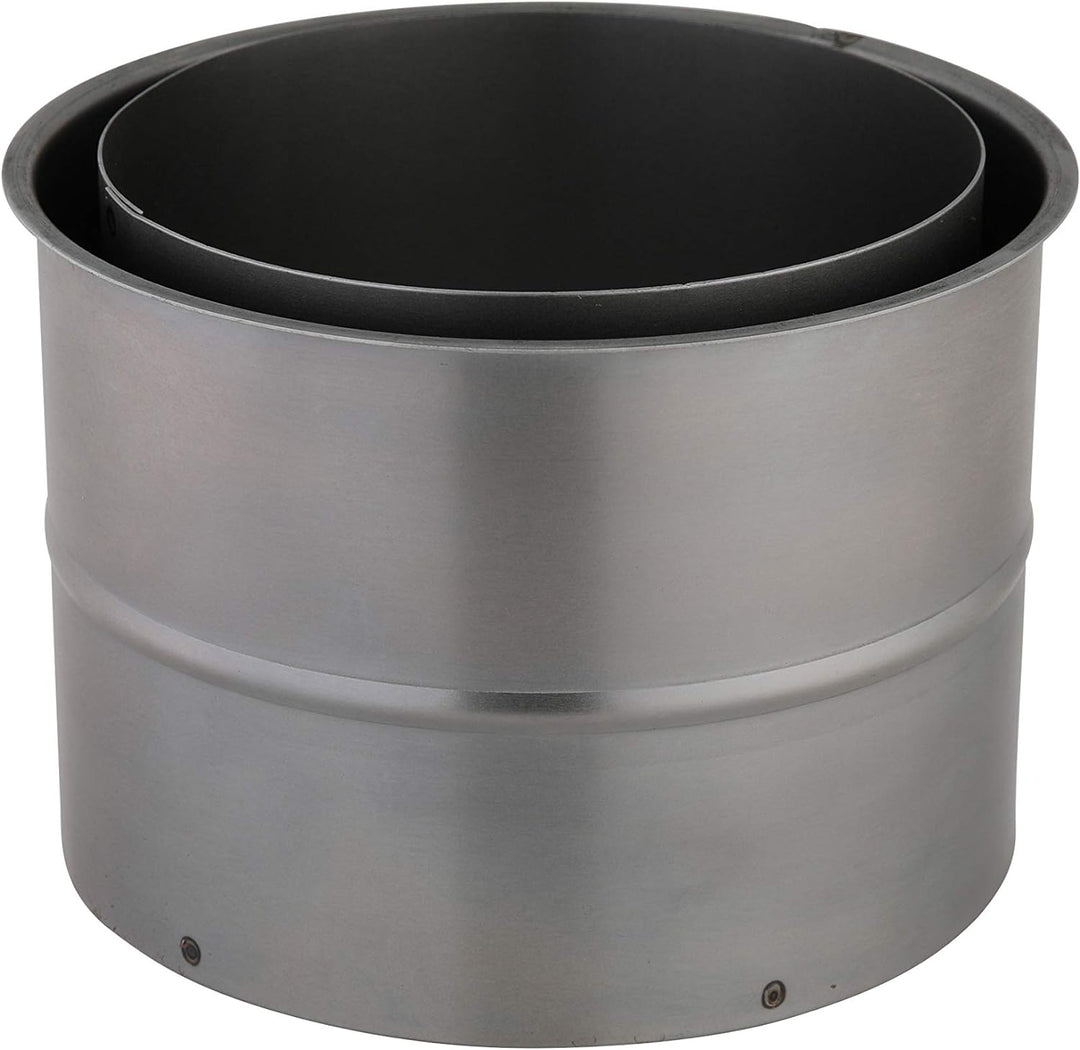 Kamino 331855 Flam Wandfutter doppelt in Silber, für Senotherm beschichtete Ofenrohre 1 mm, Doppelwa