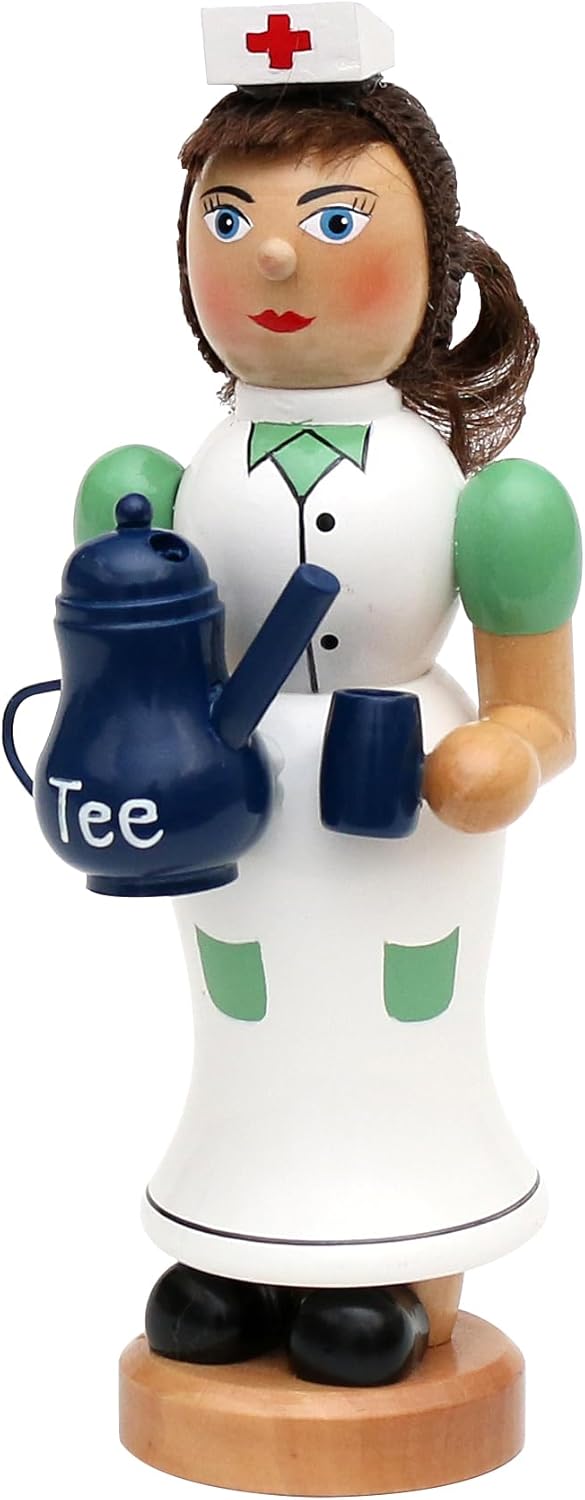 Dekohelden24 Räuchermann als Krankenschwester, ca.19 cm, Krankenschwester