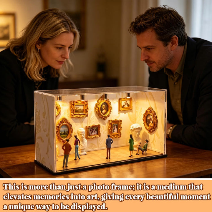 DIY Mini Museum Silhouettenbox mit Licht, Shadow Box Bilderrahmen Set, Museum of us, Foto Erinnerung
