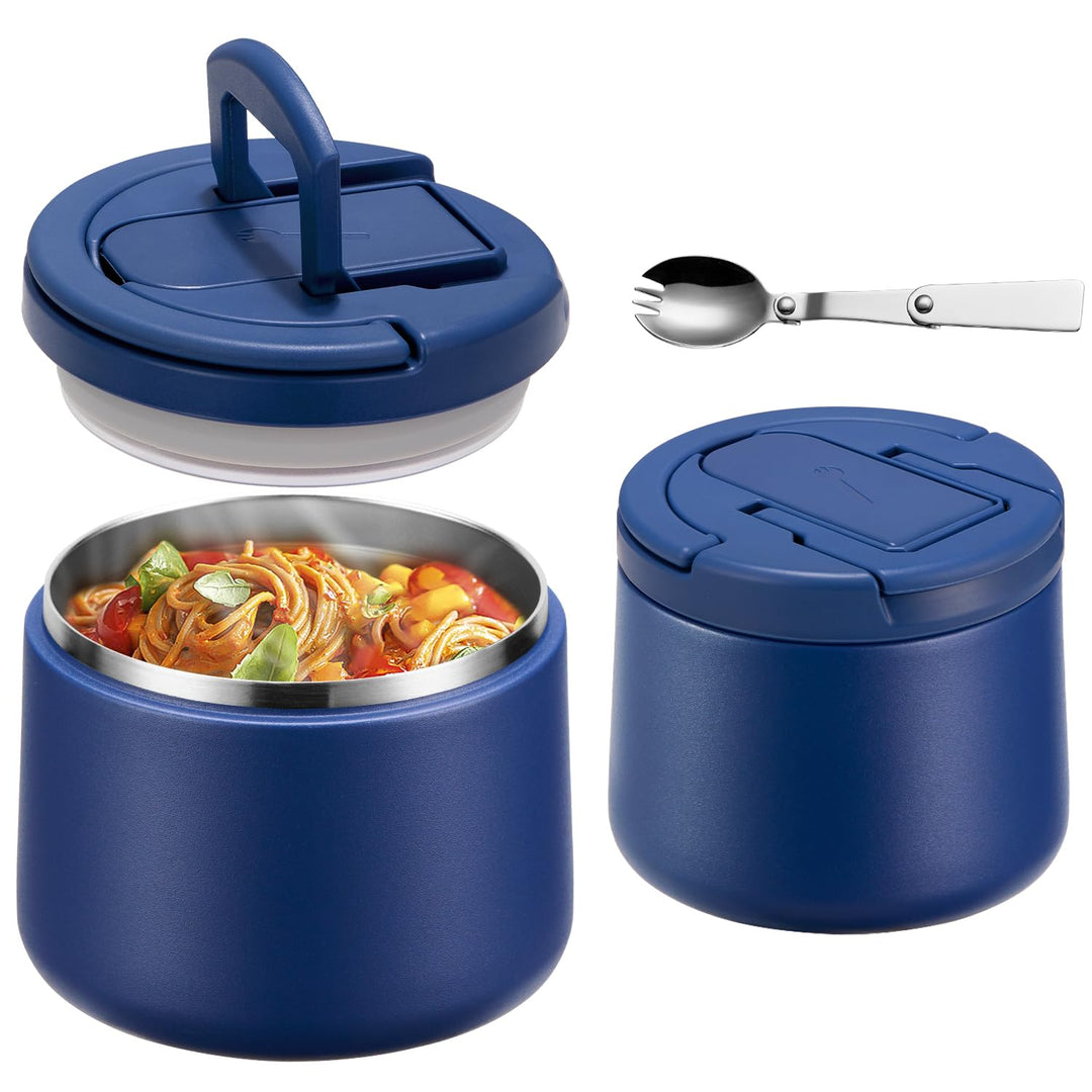 Itslife Thermobehälter für Essen 420ml, Warmhaltebehälter Essen Edelstahl mit Schnallendeckel und Lö