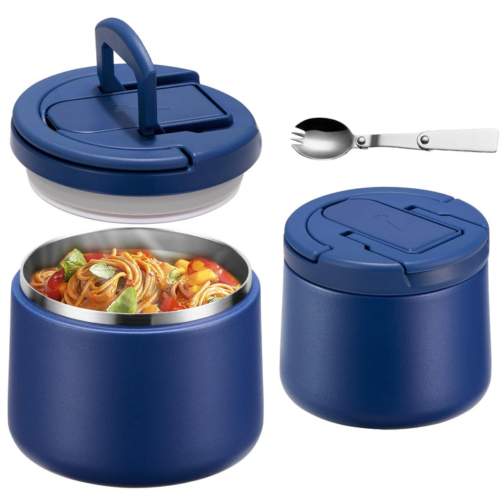 Itslife Thermobehälter für Essen 420ml, Warmhaltebehälter Essen Edelstahl mit Schnallendeckel und Lö