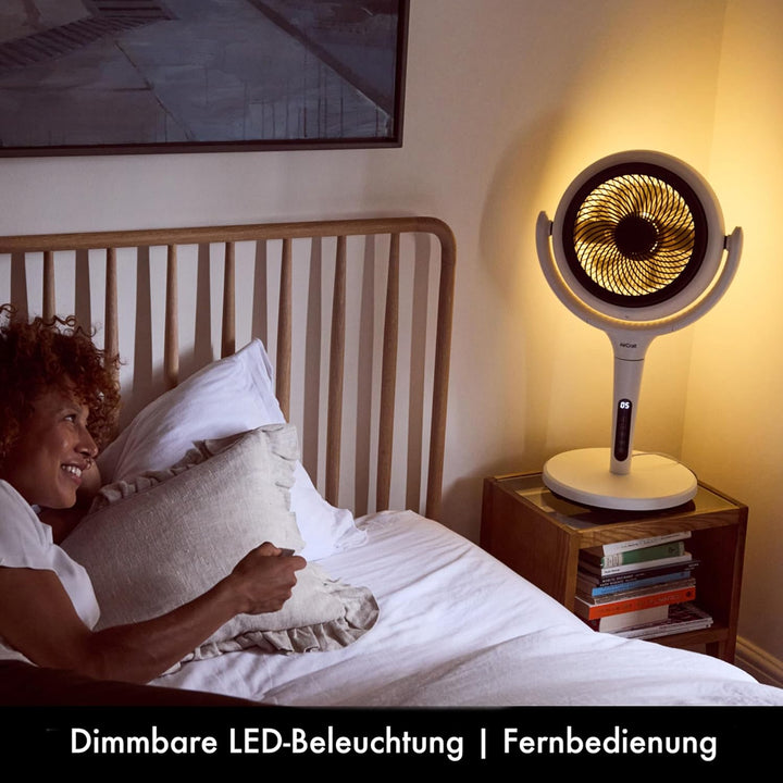 Lume AirCraft Home Ventilator mit Fernbedienung, LED-Licht und Timer, 3D-Oszillierender Luftumwälzer